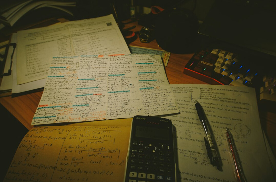bank documents on desk