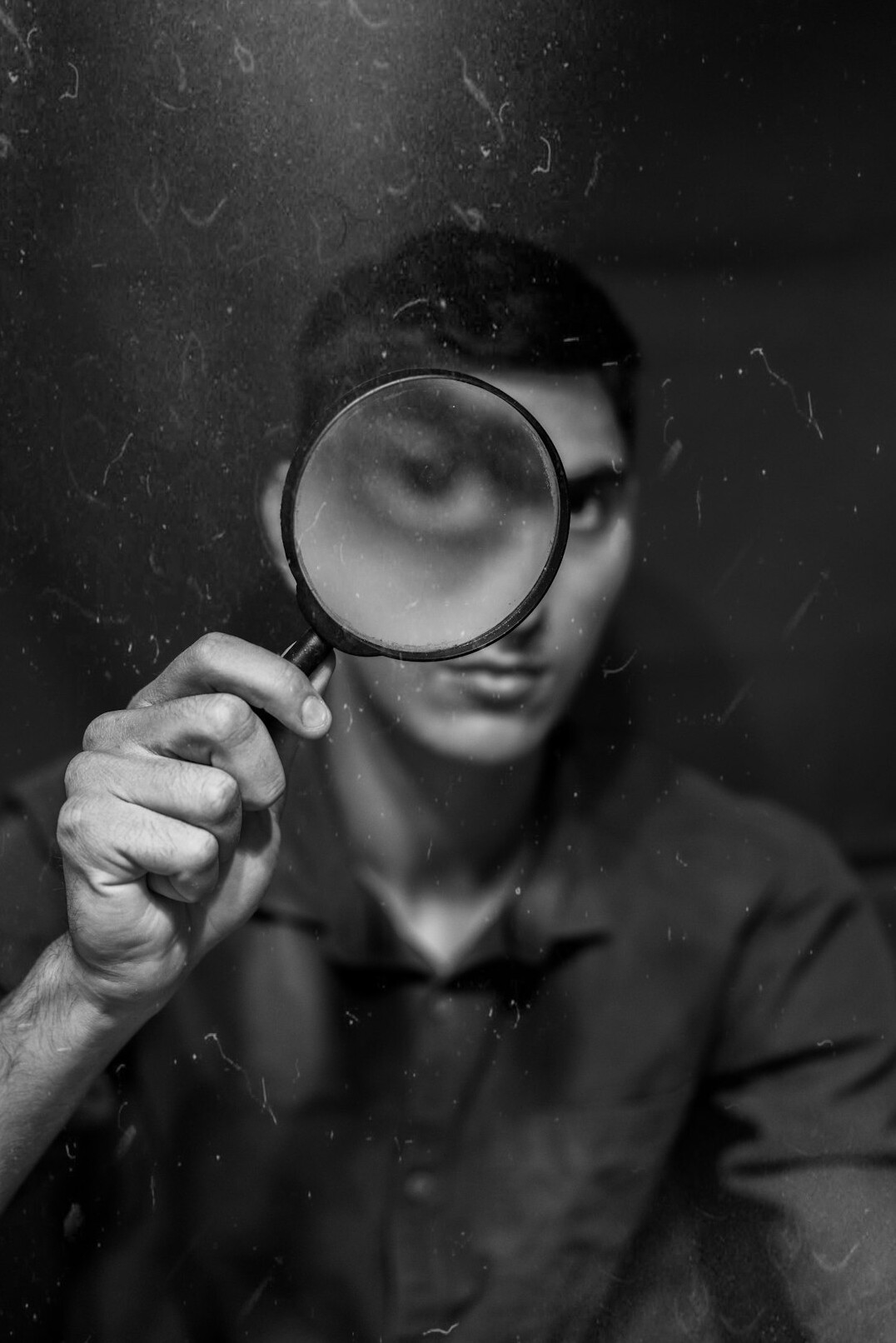 investigator examining evidence