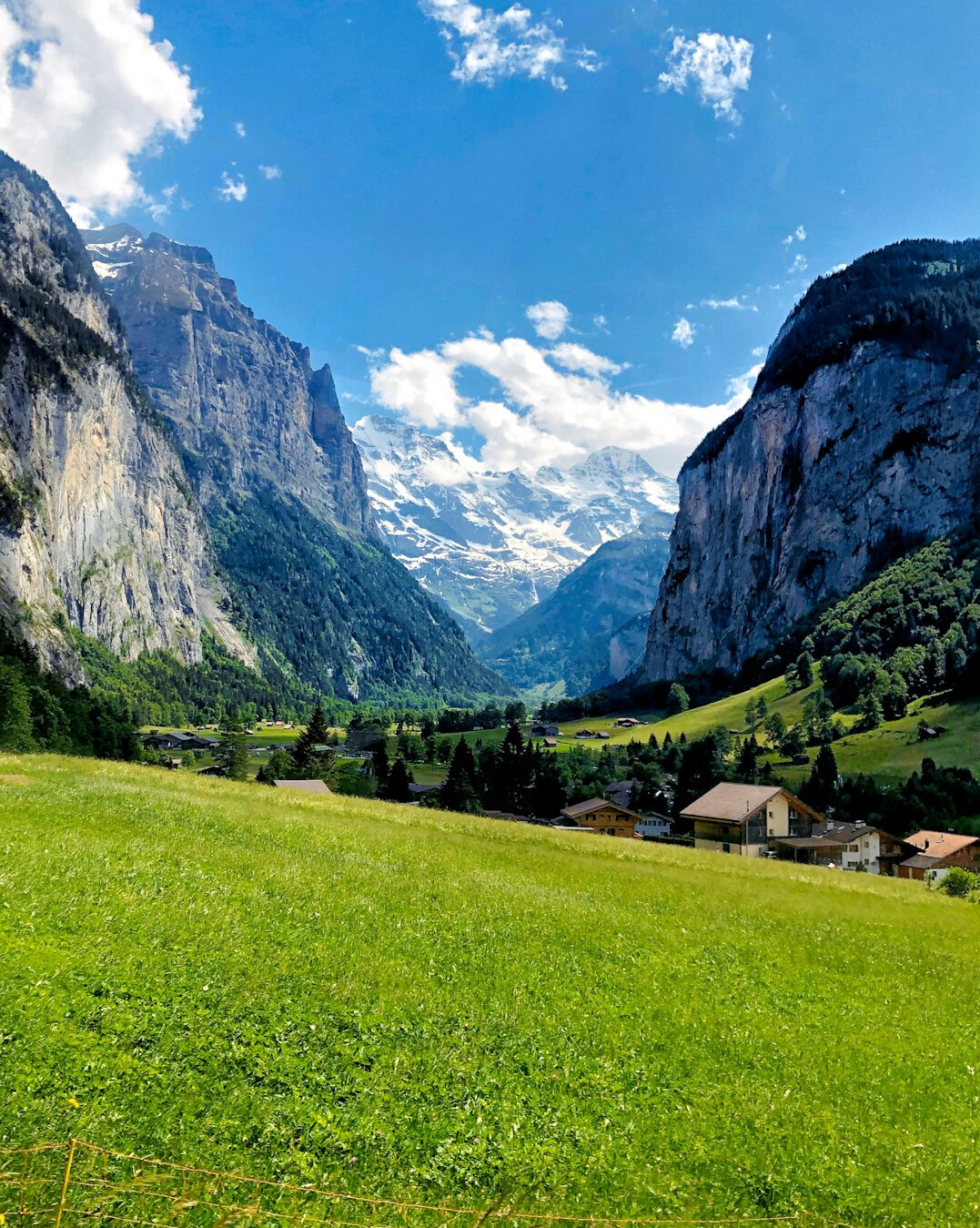 swiss alps landscape with investigators